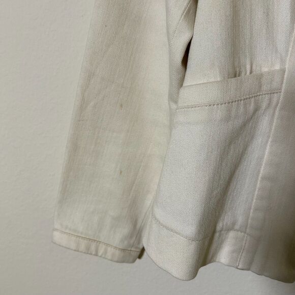 Anthropologie Cartonnier White Denim One Button Blaze Size 4 - Picture 4 of 6